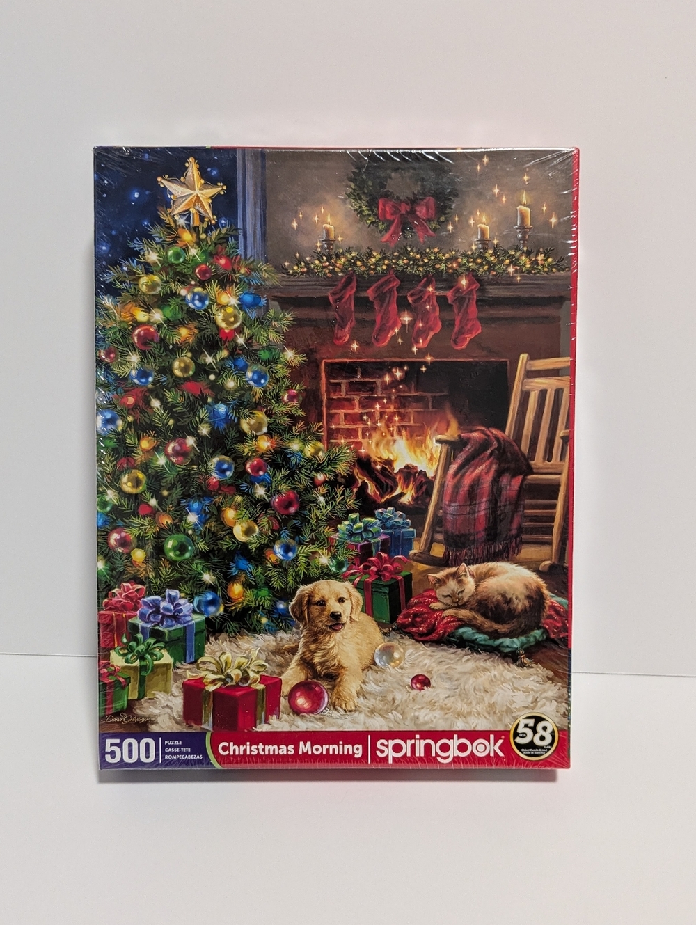 Springbok 500-piece "Christmas Morning" jigsaw puzzle featuring a cozy holiday